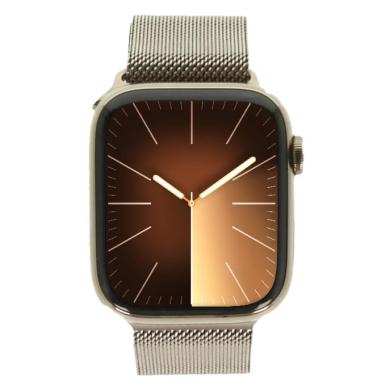 Apple Watch Series 9 GPS + Cellular 45mm Acier inoxydable or Bracelet Milanais or - comme neuf